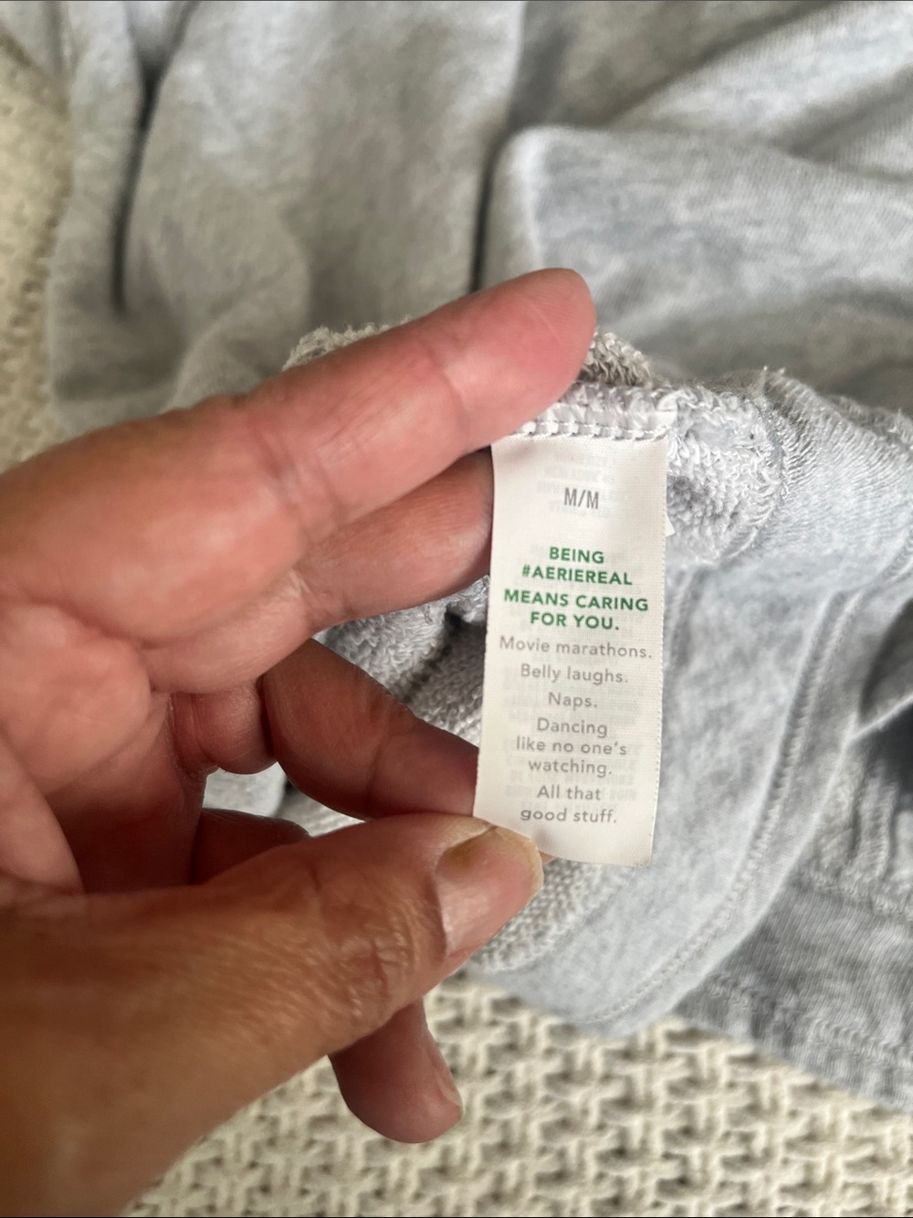 Aerie Mens Gray Hooded Henley Sweatshirt Pullover Medium Pockets * See Photos - Picture 11 of 16